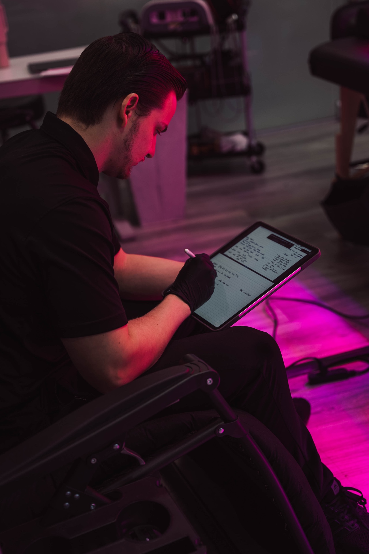 Therapist reviewing treatment plan